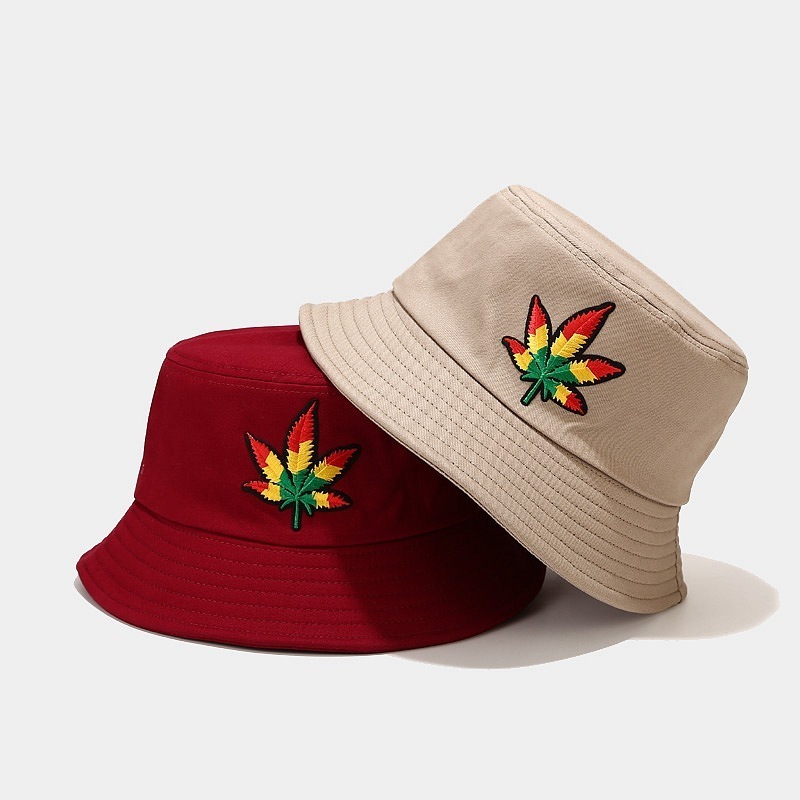 Canada Maple Leaf Embroidery Wholesale Summer Plain Hat with Embroidered Logo Custom Hats Bucket