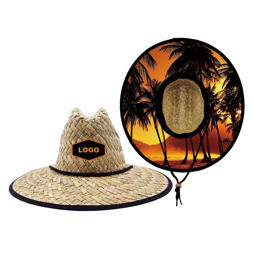 Custom Sombrero Vaquero mujer Wholesale Summer Lifeguard Embroidered Straw Farmer Hats