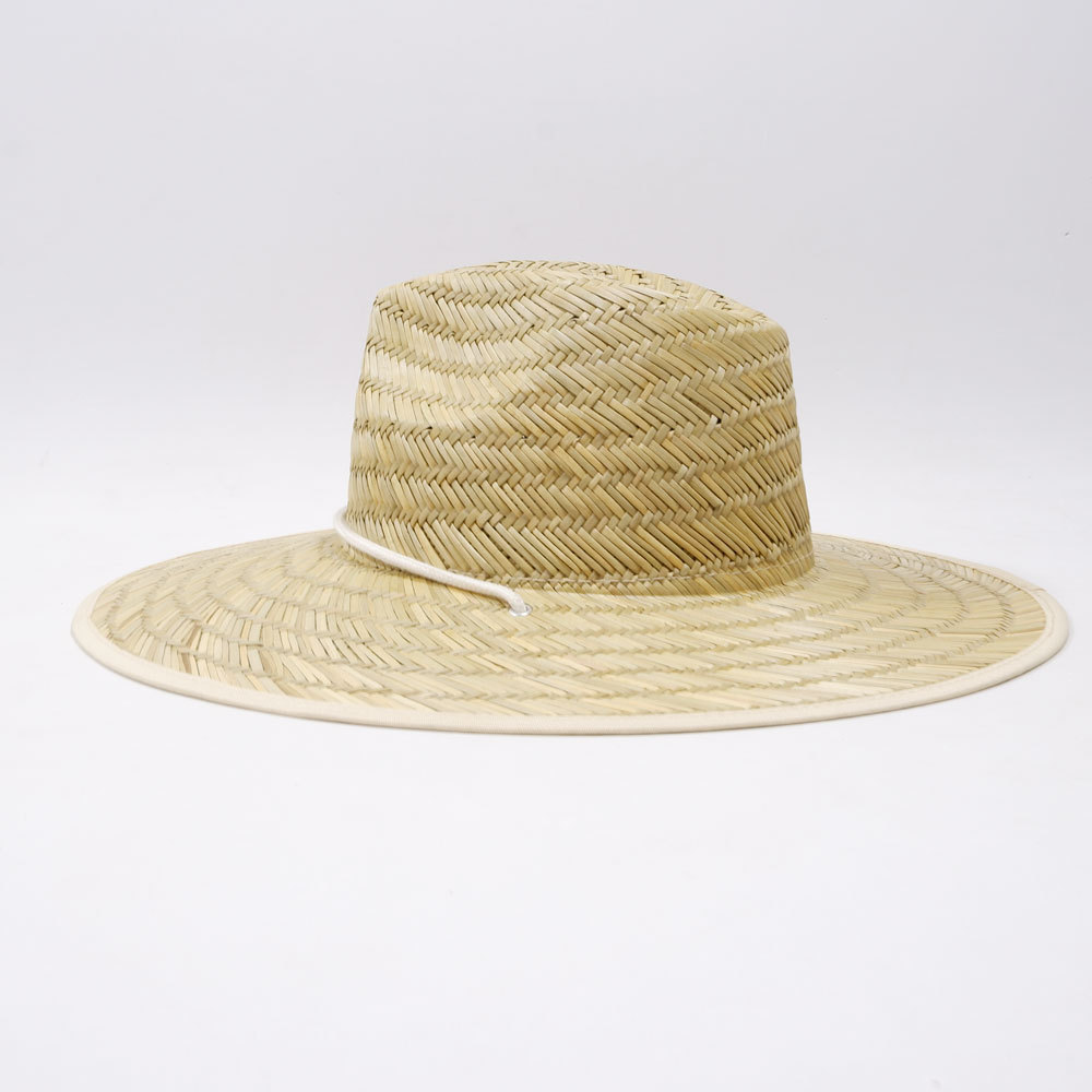 2023 New design plain natural fedora wide brim style wholesale lifeguard panama straw hats