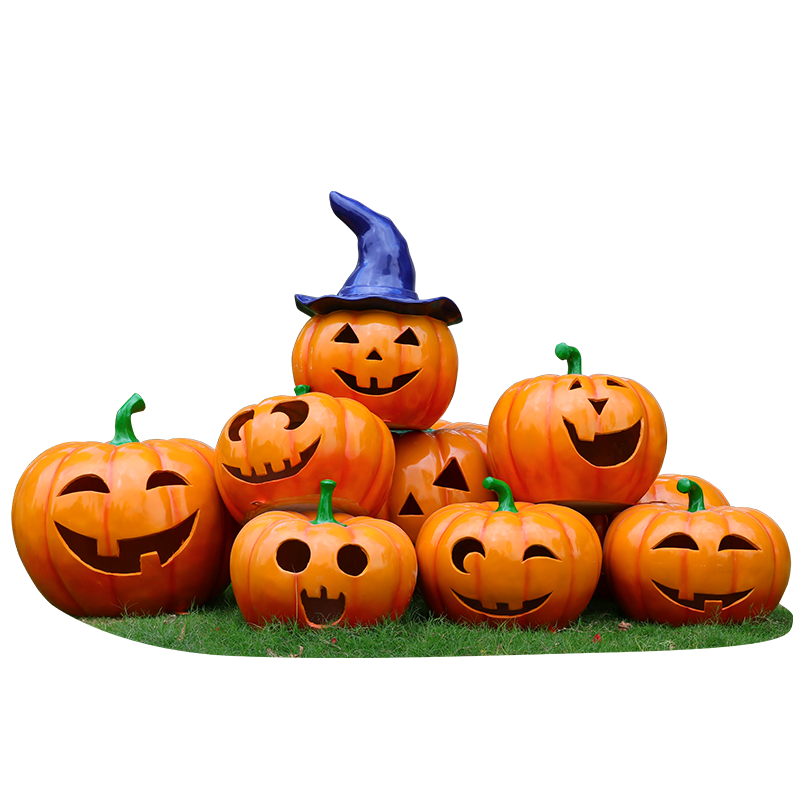 Customizable Fiberglass Creative Pumpkin Sculpture Funny Shopping Mall Halloween Easter Indoor And Outdoor