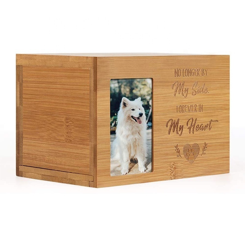 Custom Pet Urns for Dogs or Cats Ashes With Photo Frame Pet Cremation Urns Wooden Memorial Box