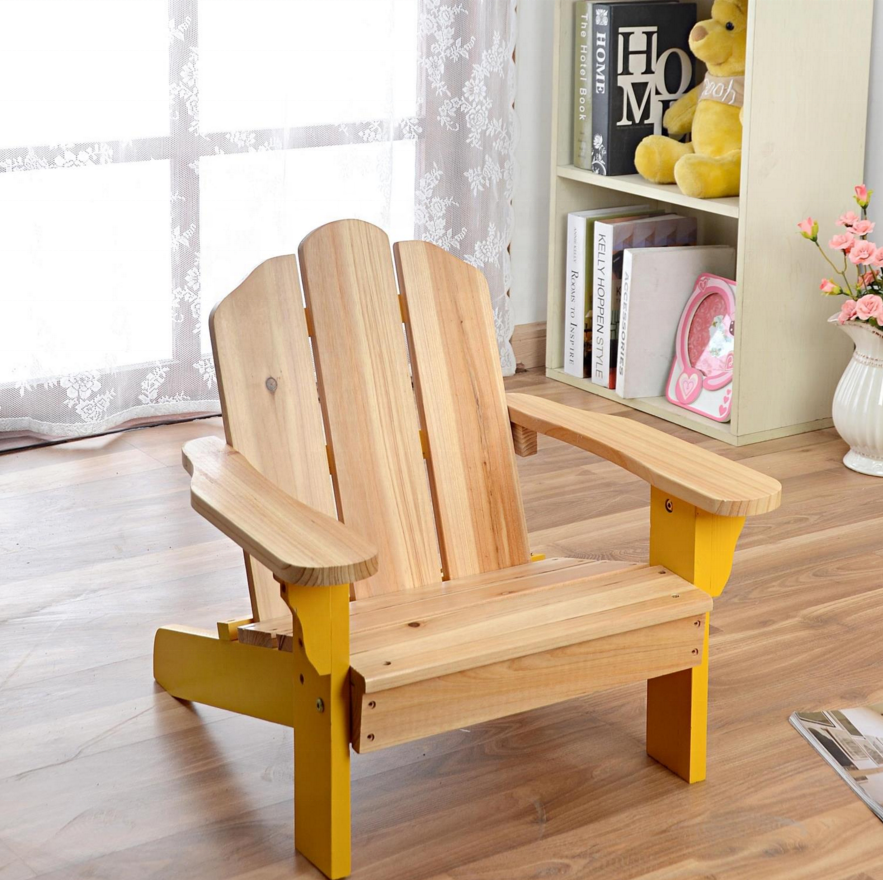 Custom Wooden Outdoor Adirondack Chair for Children With Grab Rails Folding Wooden Chairs