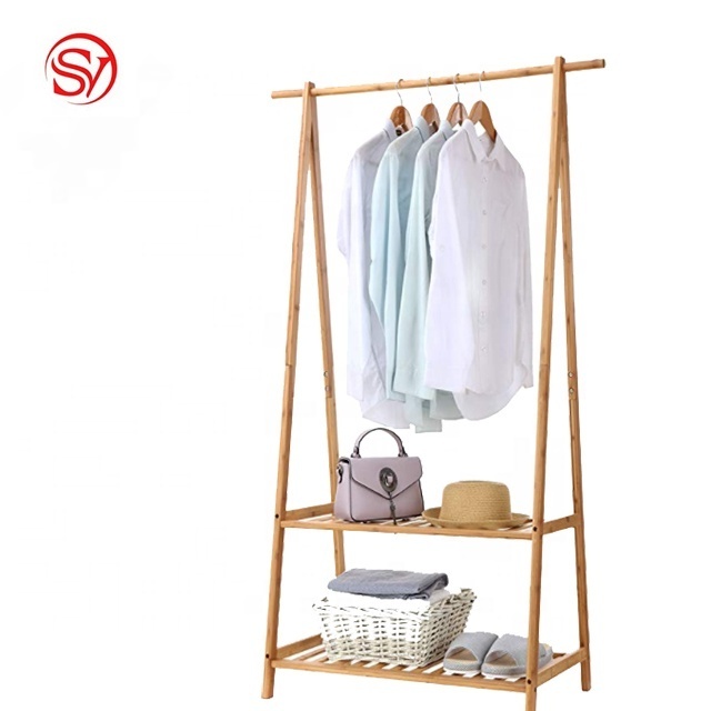 Solid wood Bamboo Coat Rack Coat Stand For Bedroom