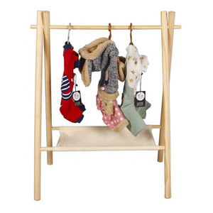 Custom Wooden Clothes Rack For Kids Solid Wood Free Standing Clothes Hanging Rack Wooden Coat Rack for Children