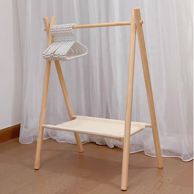 Custom Wooden Clothes Rack For Kids Solid Wood Free Standing Clothes Hanging Rack Wooden Coat Rack for Children