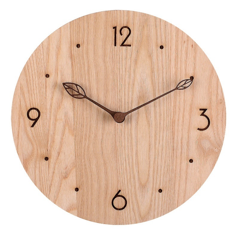 OEM Factory Wall Decor Custom Wooden Round Shape Wall Clock 12 Inch Decorative Clock Round Shape Wood Clock