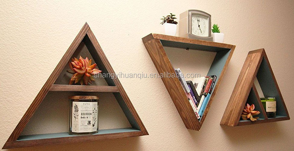 new design wooden wall decorative art decoration decorative floating shelves