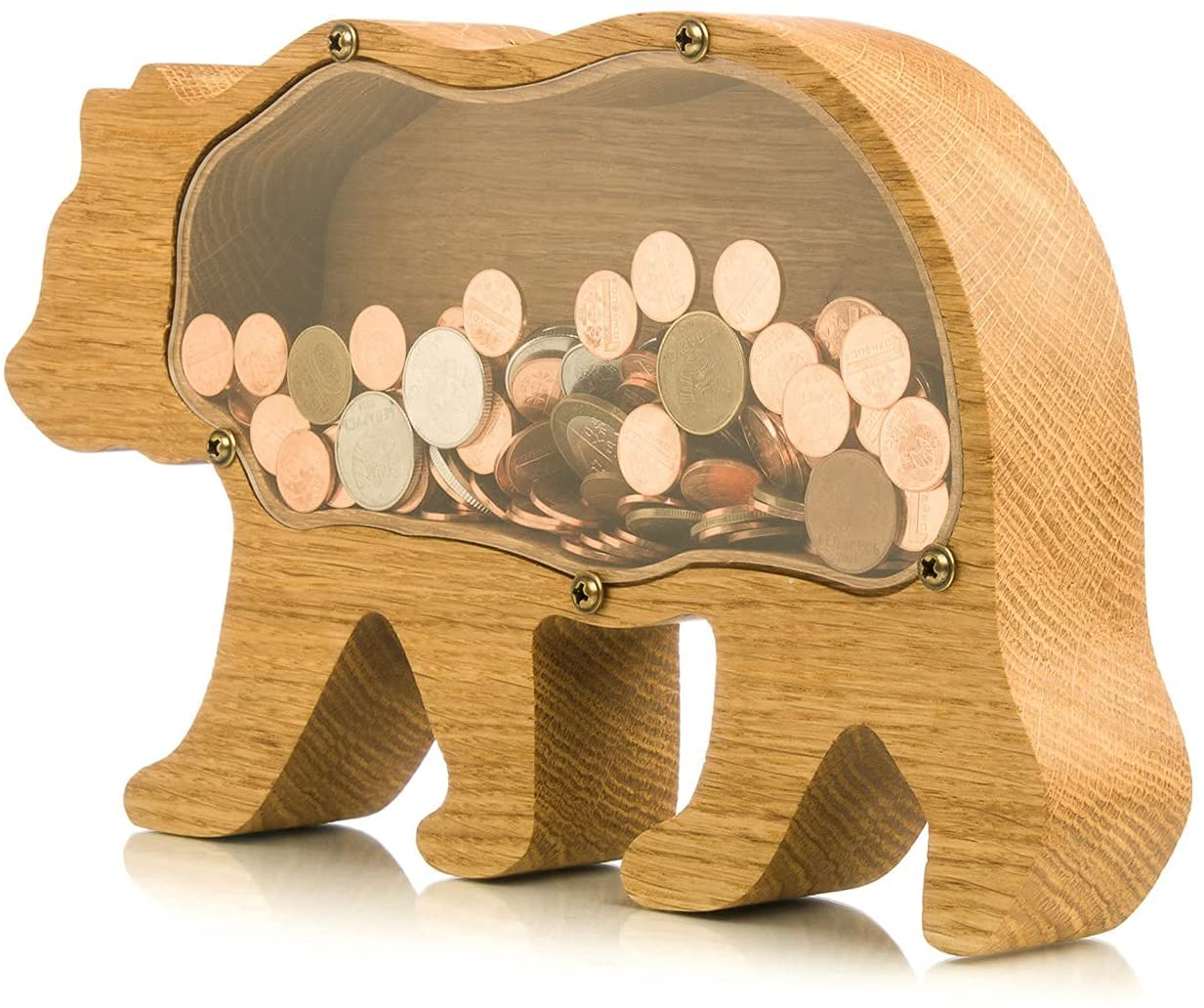 Custom wooden piggy bank save box gift christmas ornaments wood craft supplies wood money box for kids money bank