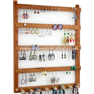 wooden wall mounted earring necklace jewellery display holder organizer jewellery hanger