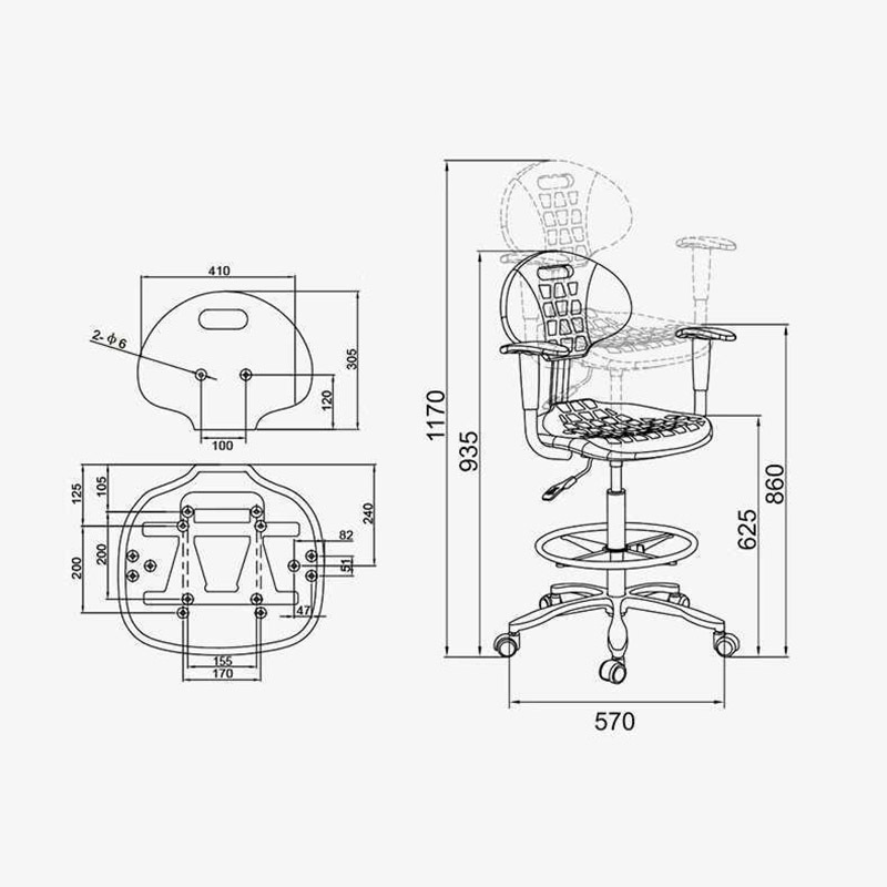 wholesale professional lab furniture ESD Anti Static Polyurethane swivel Chair technician lab chair round seat laboratory chair