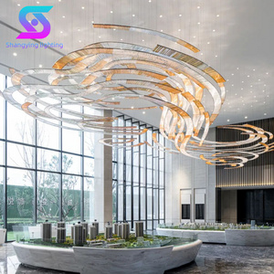 Modern Design Indoor Decoration Hotel Lobby Villa Stair Banquet Hall Luxury Glass LED Crystal Chandelier Light