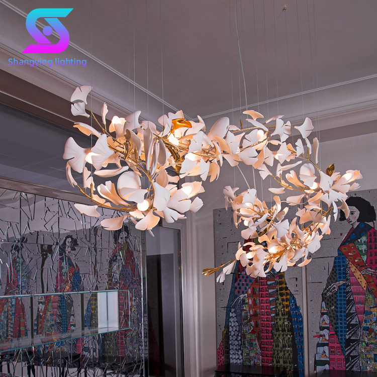 Custom Flower Shape decoration Chandelier Modern for Living Room Hotel Lobby Villa Luxury Led Chandelier Pendant Light