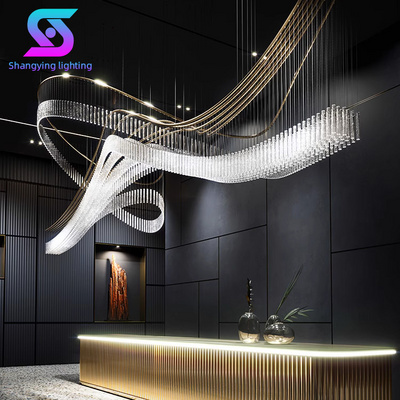 Modern Design Indoor Decoration Hotel Lobby Bar Villa Stair Hall Luxury Glass LED Chandelier Light