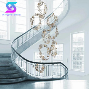 New Project Decoration Lighting For Banquet Hall Hotel Lobby Staircase Led Chandelier Stainless Steel Chandeliers