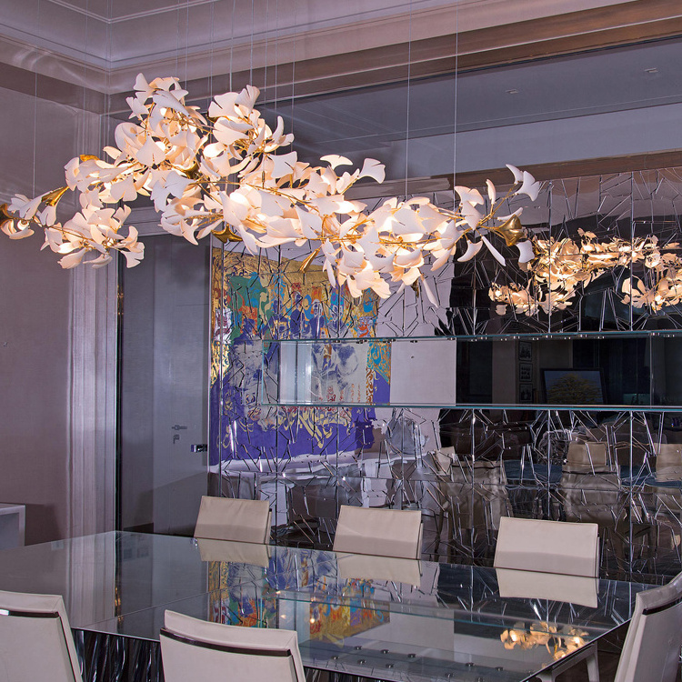 Custom Flower Shape decoration Chandelier Modern for Living Room Hotel Lobby Villa Luxury Led Chandelier Pendant Light