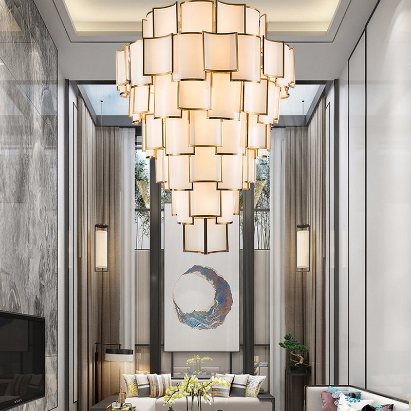 Modern Interior Decoration High Quality Hotel Lobby Villa Big Luxury Glass Crystal Led Chandelier Lamp