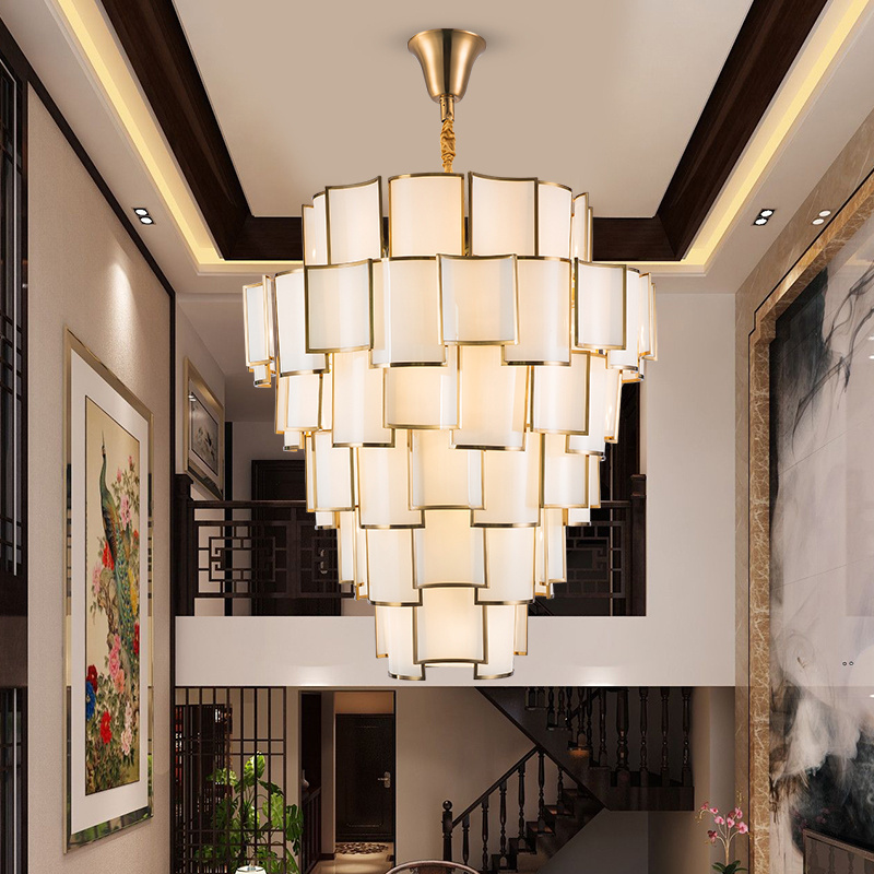 Modern Interior Decoration High Quality Hotel Lobby Villa Big Luxury Glass Crystal Led Chandelier Lamp