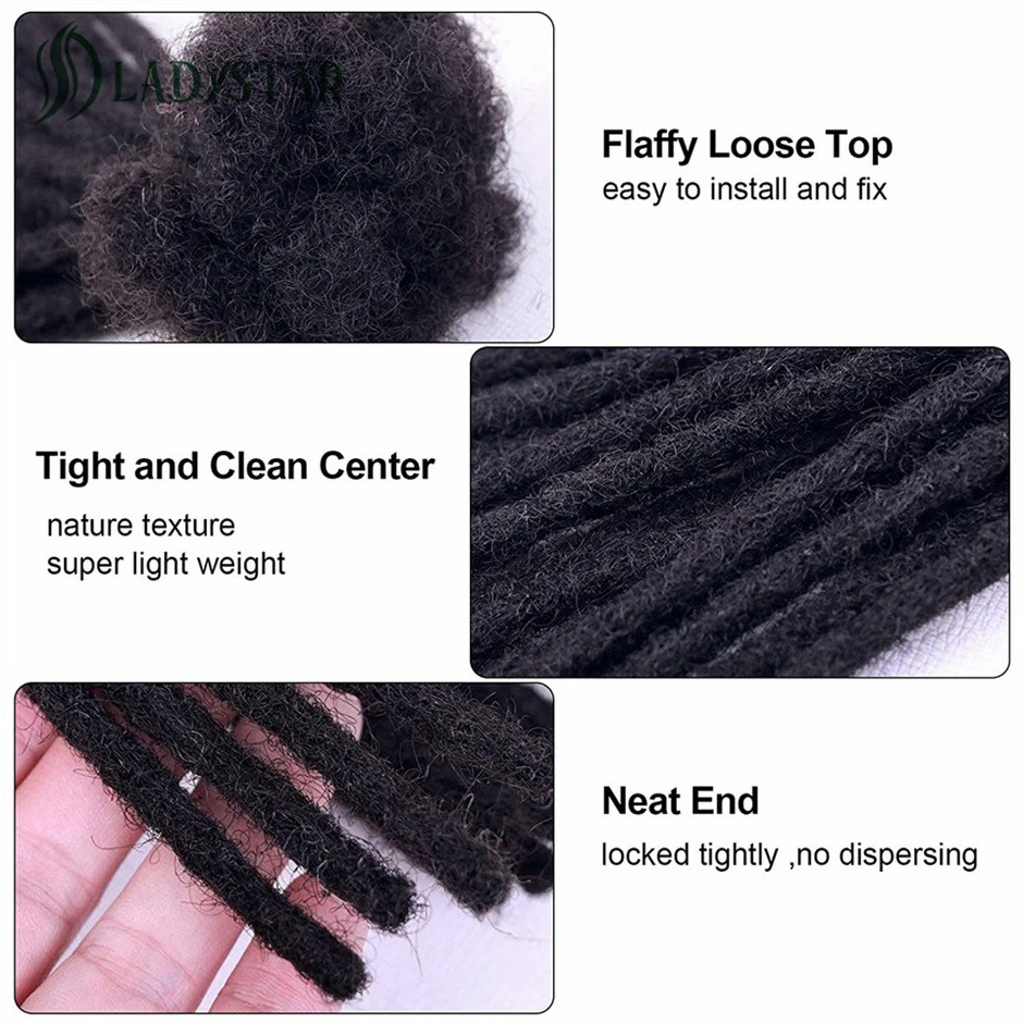 wholesale 100% handmade afro kinky human hair dreadlock extension loc extension human hair crochet dreadlock braiding hair