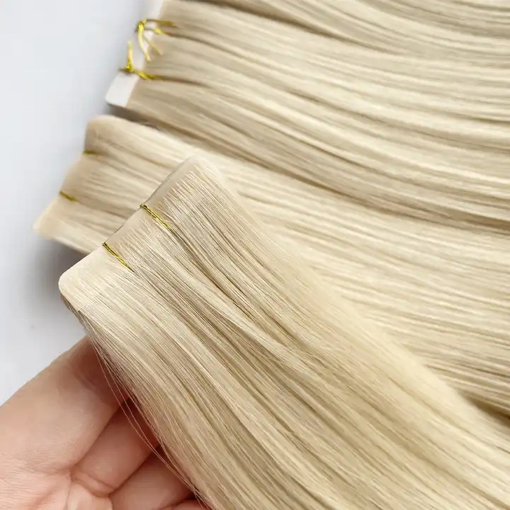 Tangling Free Balayage Tape In Real Human Hair Extensions 100% Human Double Drawn Tape Hair Extention For Salons