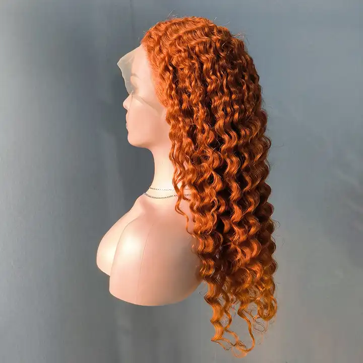 New Arrival 350 Raw Brazilian Hair Wigs Orange Color Straight Body Wave Deep Wave 16-30inch 13x4 Human Hair Swiss Lace Front Wig