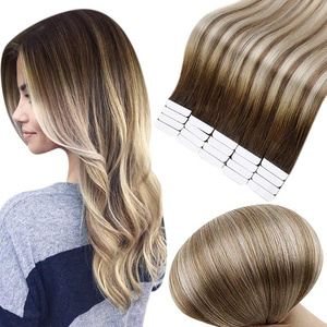 Wholesale Silky Straight Blonde Tape In Hair Extensions 100% Remy  Virgin Human Tape Hair Extension