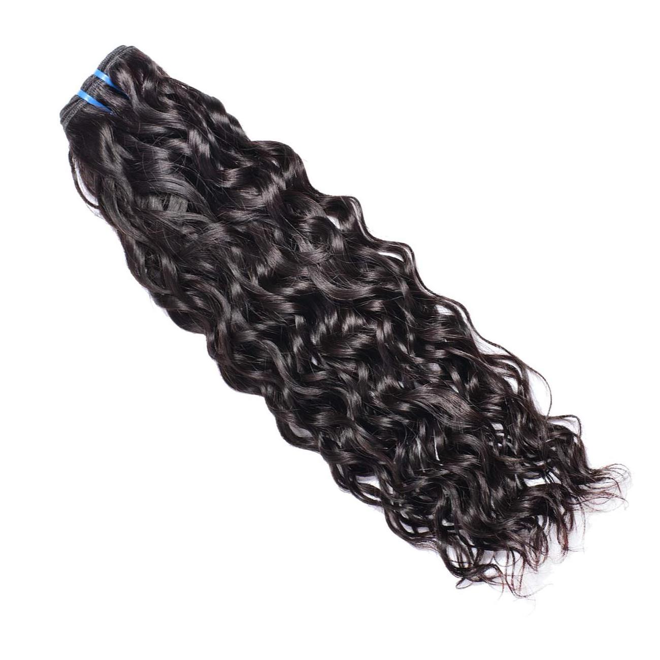 Double drawn 10A grade unprocessed raw virgin peruvian hair water wave peruvian human hair piece raw indian temple hair india