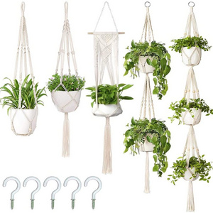 Macrame Plant Hanger Sets Indoor Outdoor Hanging for Home Decoration Wall Hanging Planter Plant Holder