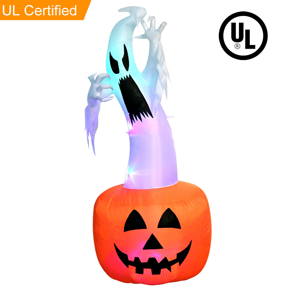 180CM/6FT Outdoor Halloween Yard Decoration Waterproof Inflatables with LED Halloween Inflatables Ghost