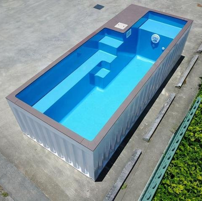 Swimming Clear Shipping Prefibricated Cabin Piscina Infinity Pools 40Ft Prefab Storage Bin Containers Container Pool