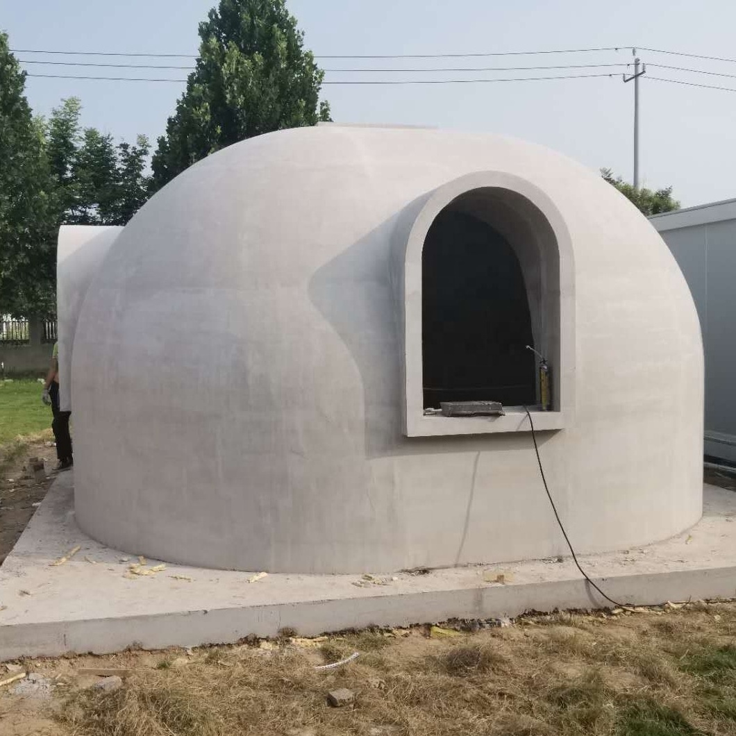 Low price ready made graphene eps foam modular tiny 28 square meters round dome tiny house for futuristic summer homes