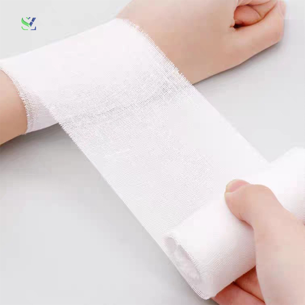 SZ hemostatic sterile gauze bandage elastic cotton gauze bandage woven sides