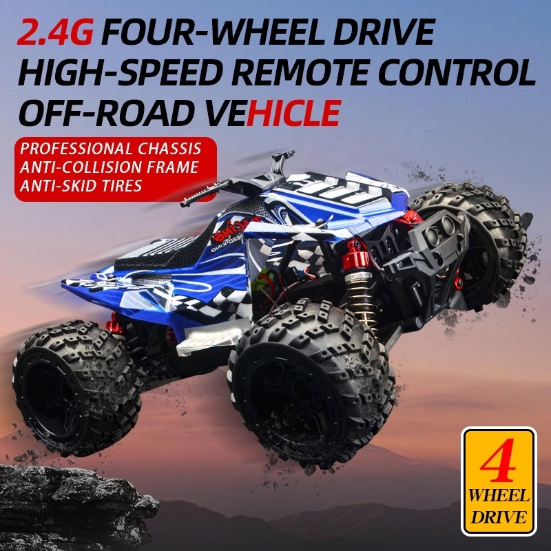 2024 New 1/16 RC Off-road Car 2.4G High Speed Toys Vehicle Model 4x4 Fast Hobby Cars Radio Remote Four Wheel Motorcycle For Kids