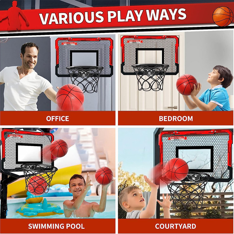 2024 Best Selling High-quality Kids basketball hoop games indoor basketball games for children mini plastic toys with lights