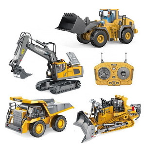 Alloy RC Car and Trucks Children Toys Remote Control Vehicles Toys Radio Control Excavator Dump Truck Bulldozer Electric Car Toy