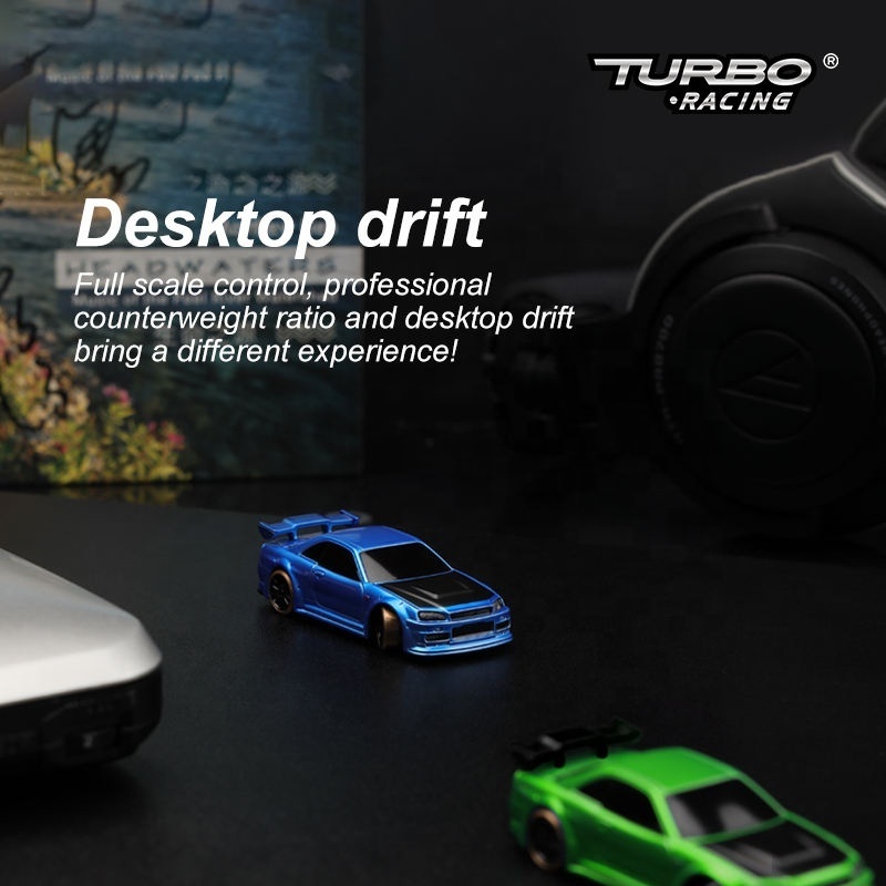 New Product 2024 turbo Racing Micro 1:76 Drift RC Car With Gyro Radio Remote Control Toys RTR Kit For Kids and Adults mini cars