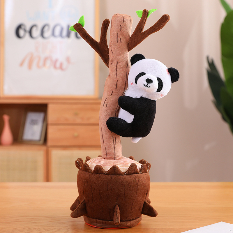 Plush DANCING CACTUS with LED light AND VOICE RECORDER plush toys for fun 35CM  climbing panda monkey koala