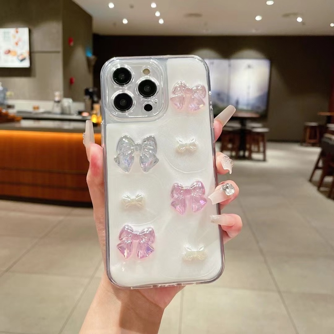 Shanhui teddy bear  bow-tie silicone 3d sublimation mobile phone case