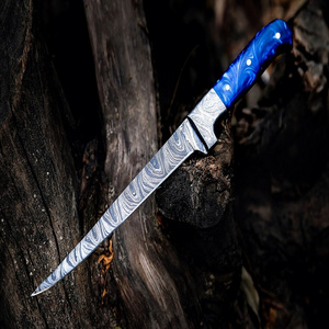 new arrival best quality Handmade Fillet Knife Damascus Steel Fillet Knife Fishing Tool Boning Knife with Leather Sheath