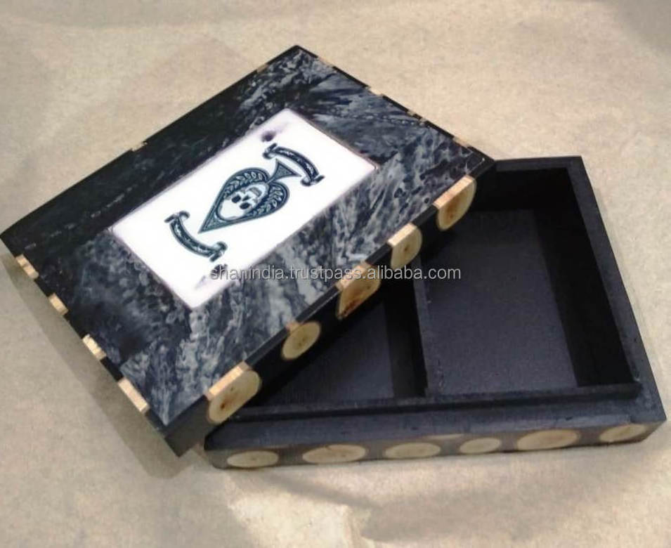 Wooden playing cards box/Custom poker chip box for indoor game