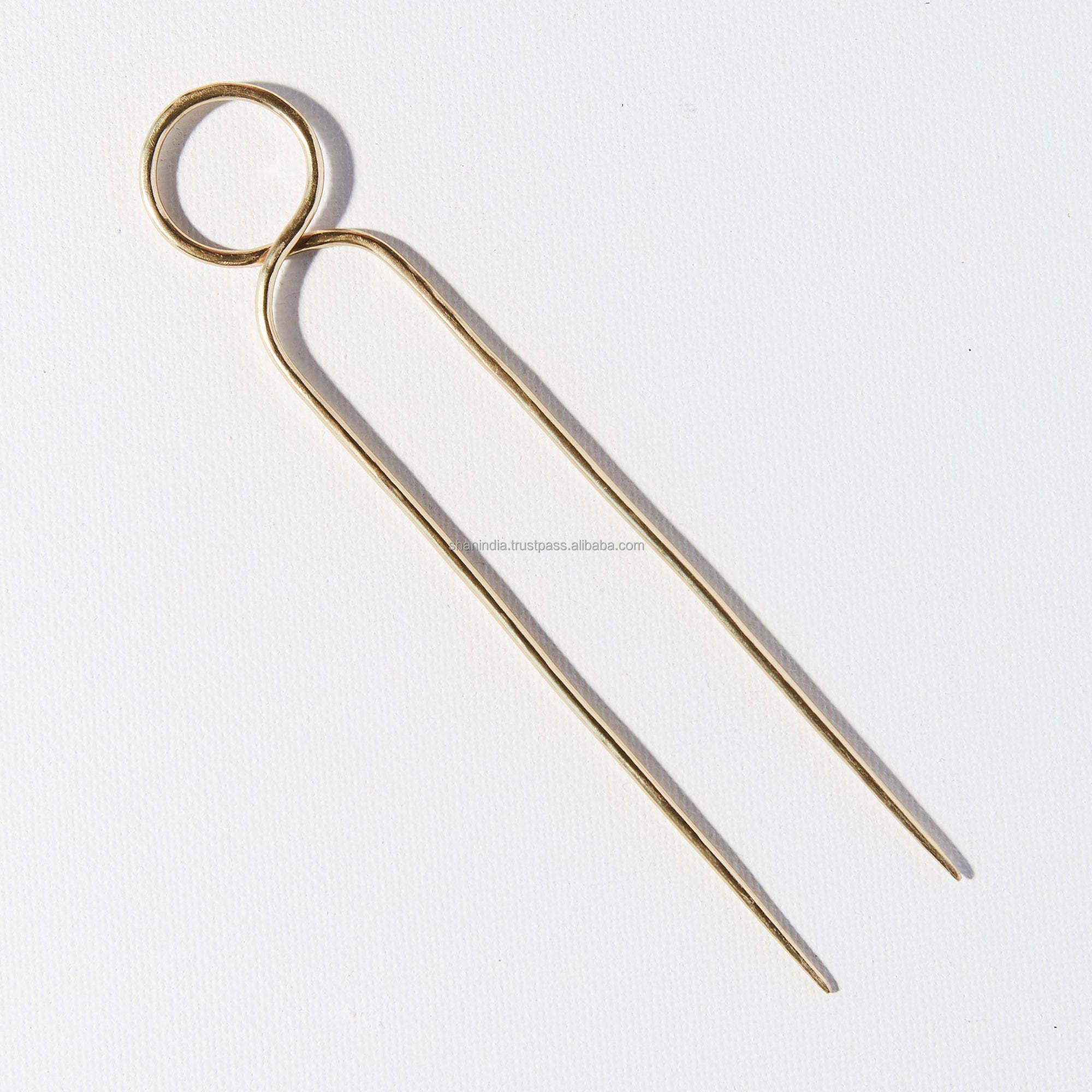 Hear Shape Long Brass Hair Pin. Sustainable accessories. Womens hair accessory