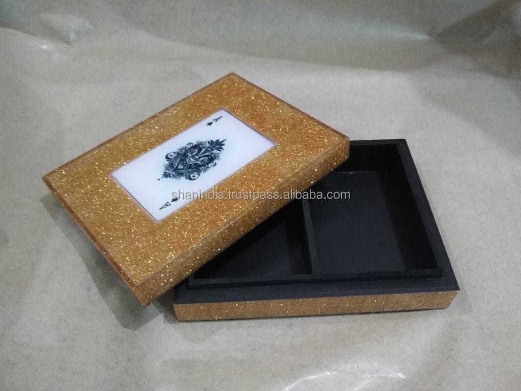 Wooden playing cards box/Custom poker chip box for indoor game