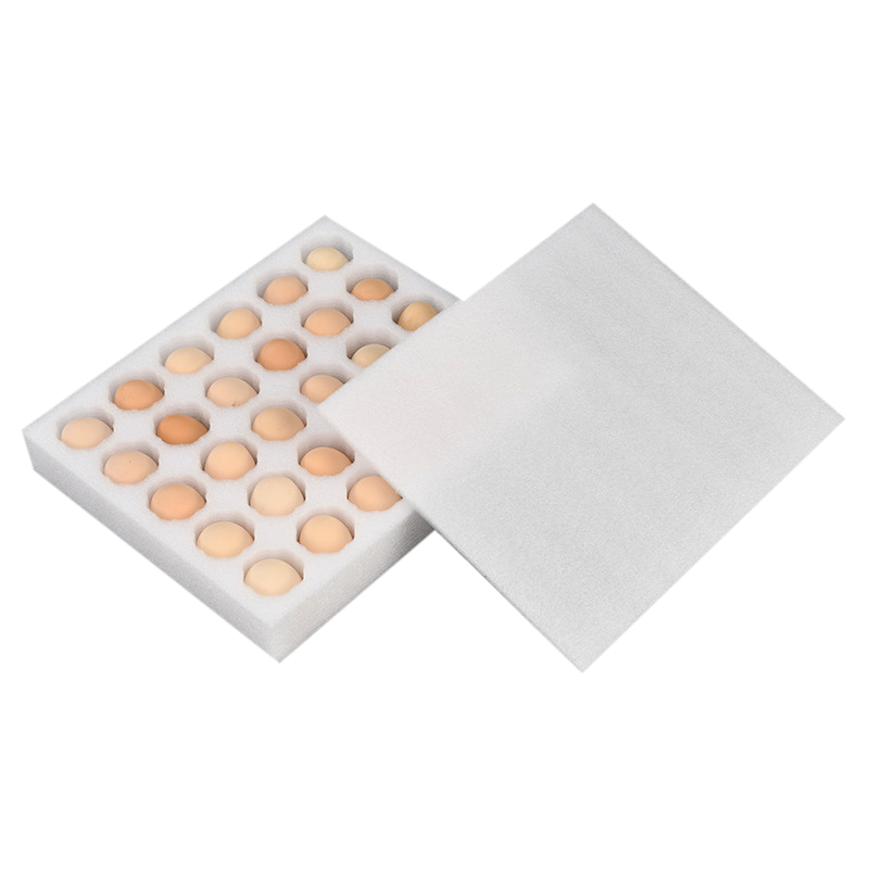 Custom High Density Shipping Protective Eggs Packaging Die Cut EPE Foam Inserts Base Egg Tray And Box Carton