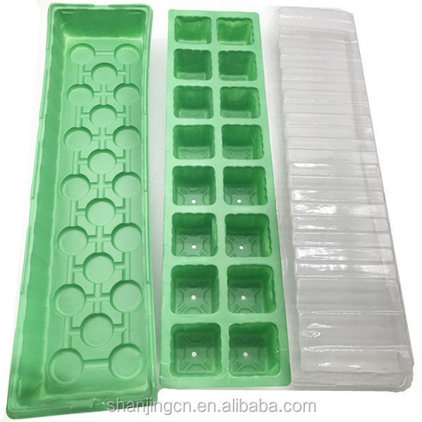 Seedling Trays 16 Cells(2x8) Planter Garden pot Seed Tray Plant Pot Seed Starter Tray with Drain Holes for Gardening and Farm