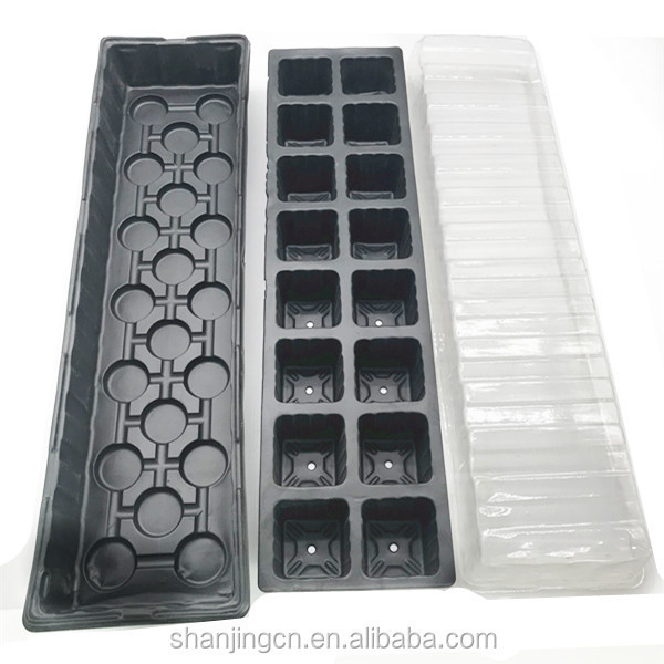 Seedling Trays 16 Cells(2x8) Planter Garden pot Seed Tray Plant Pot Seed Starter Tray with Drain Holes for Gardening and Farm