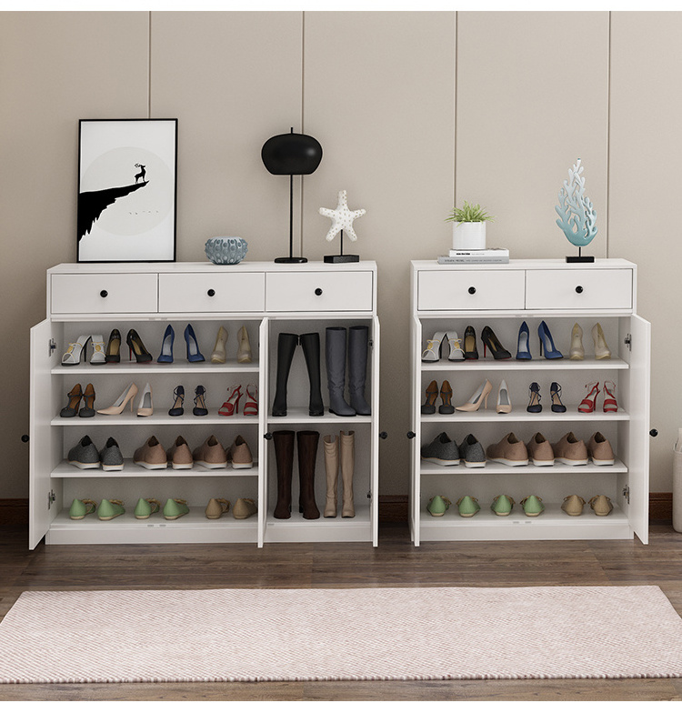 Large Capacity Shoe Cabinet with Two Drawers and Silent Slider Wear-Resistant