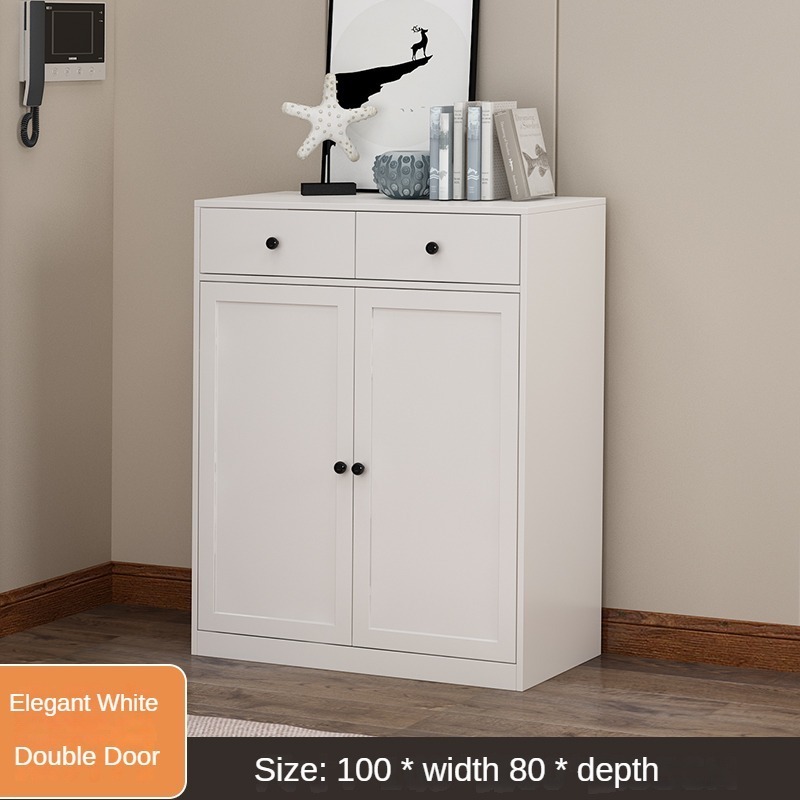 Large Capacity Shoe Cabinet with Two Drawers and Silent Slider Wear-Resistant