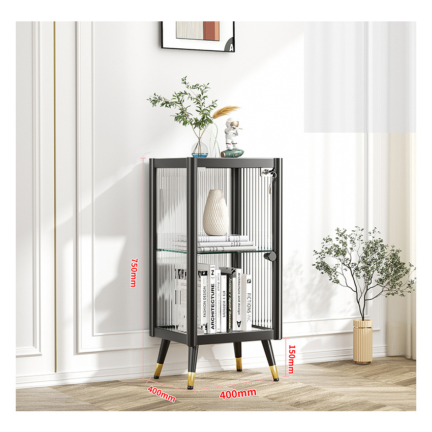 Wholesale Sliding Showcase Jewelry Glass Home Wine Bar Storage With Door Display Cabinet