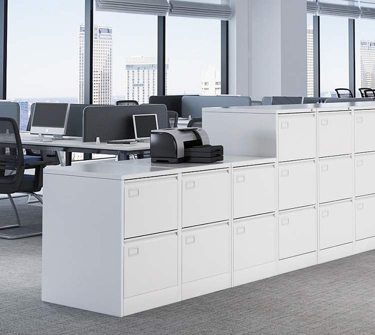 Card File Cabinet Metal Storage Office File Cabinet Wholesale Lockable 4 Drawers White Office Furniture Modern Filing Cabinet