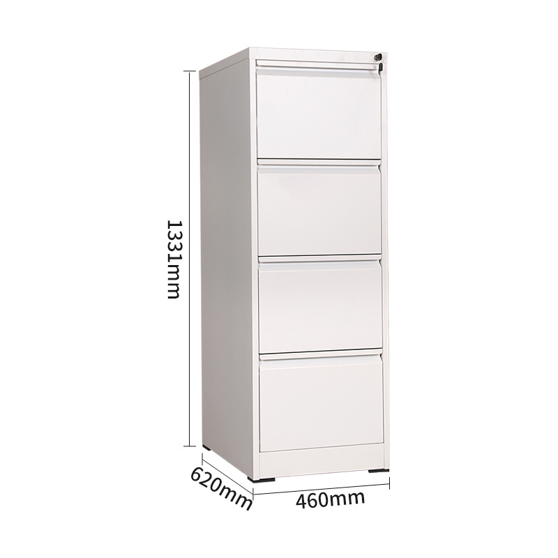 Card File Cabinet Metal Storage Office File Cabinet Wholesale Lockable 4 Drawers White Office Furniture Modern Filing Cabinet