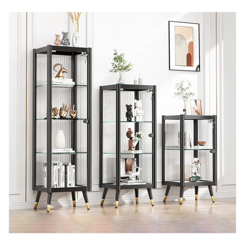 Wholesale Sliding Showcase Jewelry Glass Home Wine Bar Storage With Door Display Cabinet